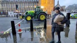 Farmers and their tractors at a protest in Westminster against proposed inheritance tax changes, 10 February 2025