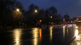 The last few fathers depart the farmers protest in Whitehall on their tractors