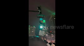 US: Eagles Fans Climb Street Signs, Traffic Lights To Celebrate Super Bowl Win