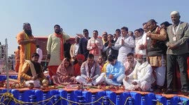 Rajasthan Chief Minister Bhajanlal Sharma at Maha Kumbh Mela 2025 in India
