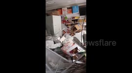 West Bank: Massive destruction of a Palestinian-owned store has been caused by Israeli forces during an ongoing offensive in the Tulkarm refugee camp in the West Bank
