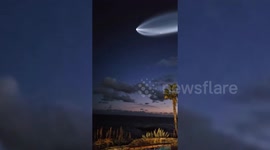 SpaceX blazing across the night sky carrying Starlink satellites into orbit