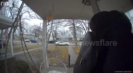 Girl Slips and Takes a Hard Fall While Heading Out