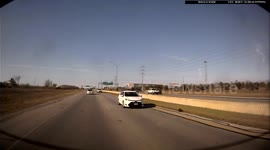 Driver Swerves To Avoid Trash Bag