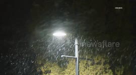 US, Los Angeles: Frazier Park Atmospheric River Brings Snow