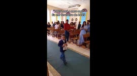 Hilarious moment photographer takes tumble during friend's wedding