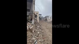 A scene of the destruction caused by the Israeli army during its ongoing offensive in Jenin refugee camp