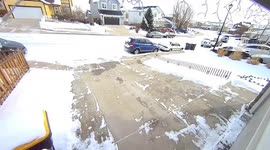 Kid Slips On Ice While Carrying A Shovel