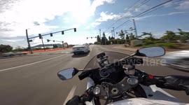 Helmet Cam Footage of Motorcycle Wreck