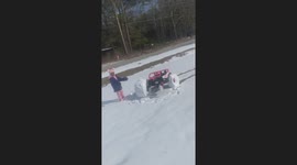 Using Snow to Make Monster Truck Wheels