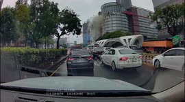 Deadly gas explosion in China sends debris flying onto road and passing cars