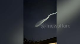SpaceX Falcon 9 rocket illuminates sky in southern California