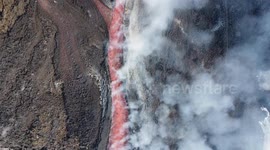Mount Etna Lava flow from eruption of 12 February 2025