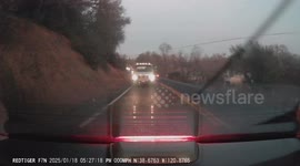 Truck Driver Fails To See Turning Car