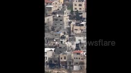 Palestine: Israeli bulldozers demolish Palestinian homes during their ongoing invasion of the Nur Shams refugee camp in Tulkarm