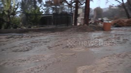 US, Los Angeles: Altadena Mudflows Wreak Havoc on Streets in Aftermath of Eaton Fire Burn Scar