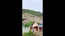 This is the moment when the landslide disaster occurred in Donggala, Indonesia