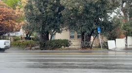 US, Los Angeles: Fontana Heavy Rainfall Floods Streets