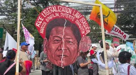 Filipino rice farmers protest over prices that leader 'Bongbong' promised to lower