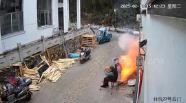 Elderly man escaped unharmed after firecracker explodes in his face