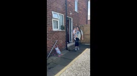 3 y/o girl's delightful reaction to her wholesome garden birthday celebration