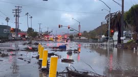 Flash floods cause carnage in Las Flores, California