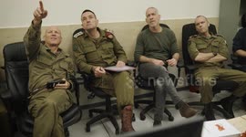 Israel: Herzi Halevi, Ronen Bar, Dedi Barnea and Nitzan Alon at the Forward Command Center during the return of the three hostages