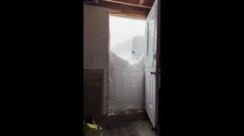 Several Inches of Snow Block Door as Major Winter Storm Looms Over Atlantic Canada