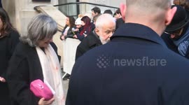 ,Mike Leigh leaves the hotel to attend the BAFTA film Awards at the Royal Festival Hall