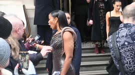 Naomi Ackie   leaves the hotel to attend the BAFTA film Awards at the Royal Festival Hall