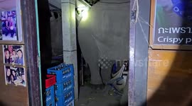 Rampaging elephant raids restaurant for food in Thailand