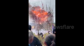 Huge firecracker explosion during cannon festival in China leaves several injured