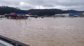 US: Severe Flooding In Pikeville, KY