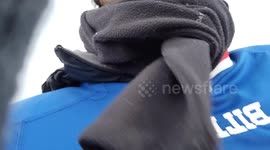 Buffalo Bills Fan Jumps Thru a Flaming Table and Catches Fire