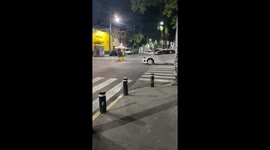 Dinosaur Ride Cruises Down Street