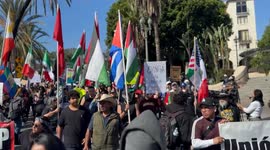 sixty groups have taken to the streets of los angeles against immigration