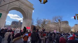 US: Anti-Trump Protesters March Through Manhattan On Presidents’ Day 2
