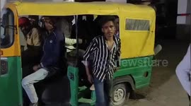 Shocked police find 19 passengers crammed into a rickshaw in India
