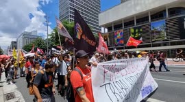 Brazil: Labor Activists Demonstrate In São Paulo