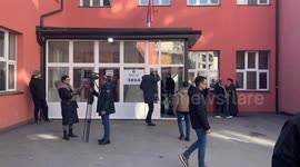 Kosovarian citizens going to vote in the local schools used as polling stations, in Serb majority city of North Mitrovica