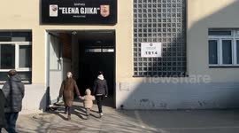 Kosovarian citizens going to vote in the local schools used as polling stations, in the capital Pristina