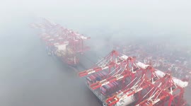 China: Heavy Fog Hit Shanghai Port
