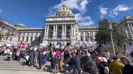 Protesters gather at the Capitol amid anger at Trump and Musk