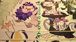 China: Graffiti Paintings on The Stairs of AnExit of A subway Station in Nanning