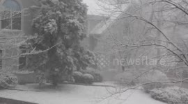 Heavy snow squalls hit Lexington, Kentucky