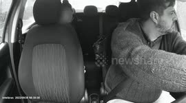 Uber driver's dashcam captures moment thief smashes window in failed attempt to steal phone