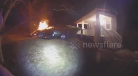 US: Heroic Police Officer Rescues Driver from Burning SUV After Maryland Crash