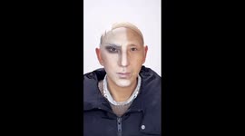 Makeup artist turns 67-year-old father into character from Chinese blockbuster