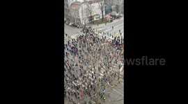 Serbia: 15 minutes of silence during road blockade near the University of Belgrade Faculty of Law