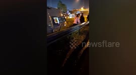 Bus overturns on wet road injuring 18 passengers in Thailand